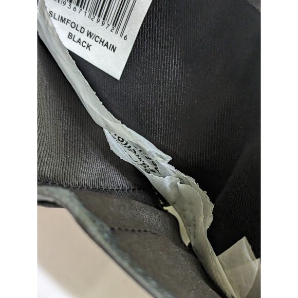 Dickie Genuine Black Leather Slimfold RFID Wallet Chain NEW Data Protection - Picture 5 of 6